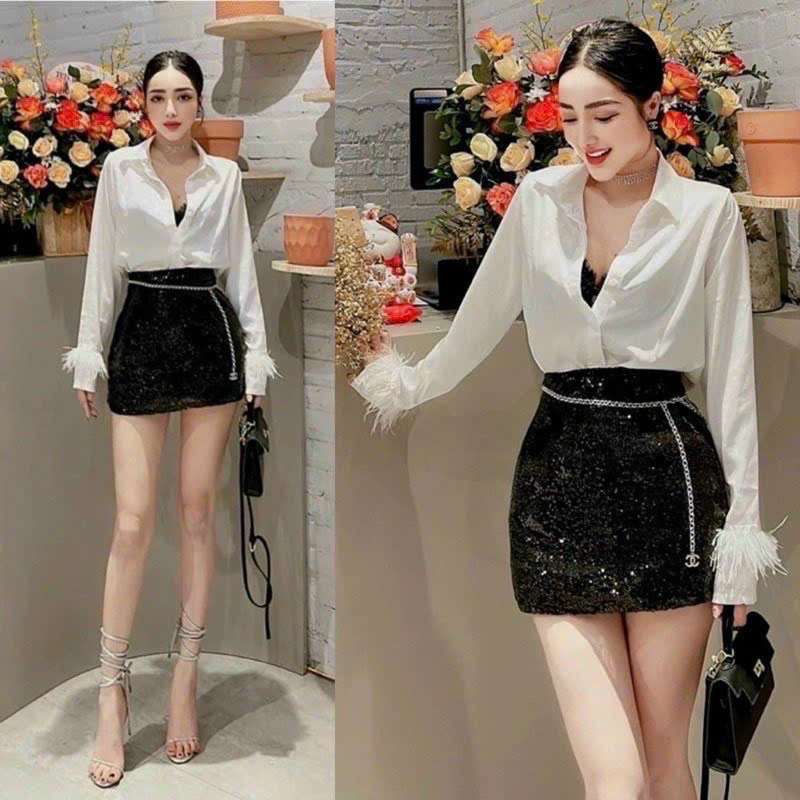 Bigsize - Chân Váy Kim Sa Hàng L1 60kg-90kg