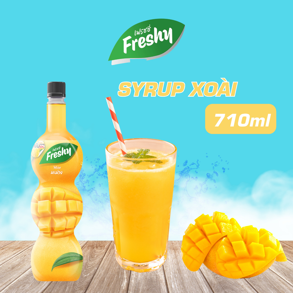 Syrup Xoài Freshy 710ml - Đậm Đà Pha Chế Trà Sữa, Đồ Uống