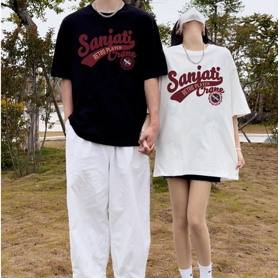 Áo polo trắng chữ xanh dáng unisex D40 | BigBuy360 - bigbuy360.vn