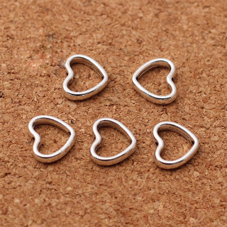 Set 5 Charm khung đá bọc hạt hình trái tim - KL269
