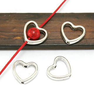 Set 5 Charm khung đá bọc hạt hình trái tim - KL269