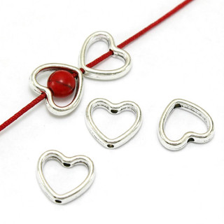 Set 5 Charm khung đá bọc hạt hình trái tim - KL269