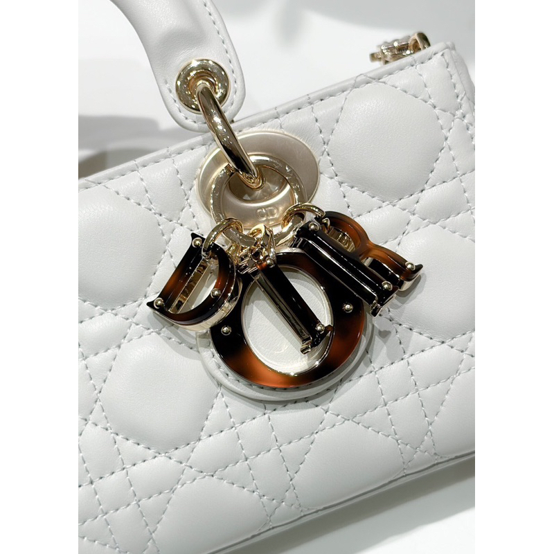 Túi Dior Lady D-Joy Limited Like Au Charm CD Đồi Mồi Nhập Khẩu Da Cừu Lót Da Lộn Nguyên Miếng 22cm