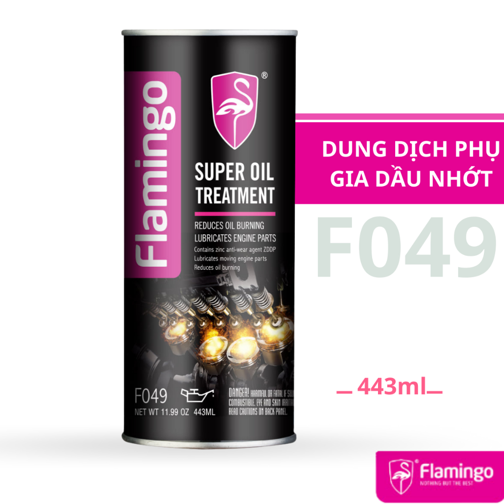 Dung dịch phụ gia dầu nhớt ô tô Flamingo F049 Super Oil Treatment dung tích 443ml