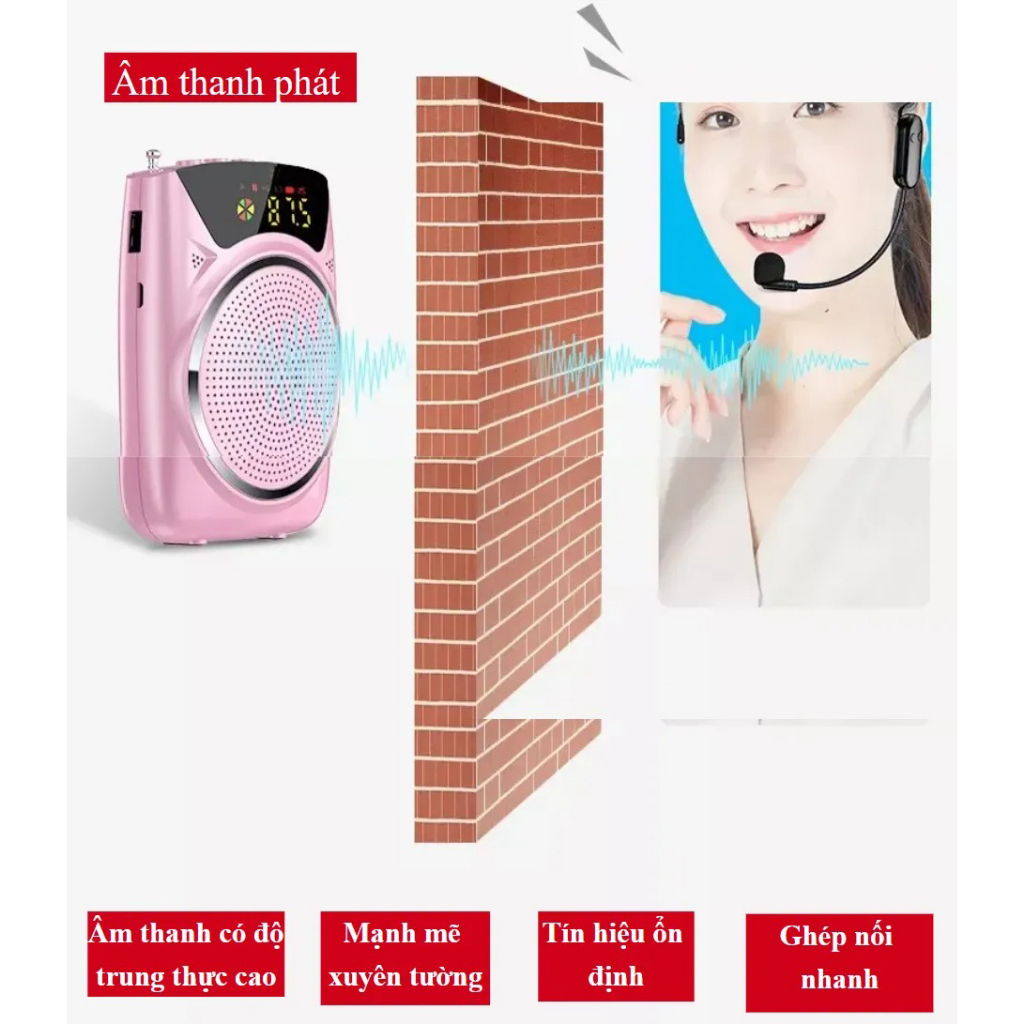 Loa Trợ Giảng Cho Giáo Viên Không Dây KAW-K8  UHF Wireless, Bluetooth 5.0, Bảo Hành 12 Tháng