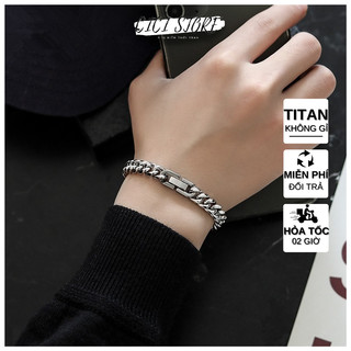 (Vòng Mini) Vòng Tay Nam Full Thép Titan Dày 6mm Phong Cách  Đơn Giản CICI