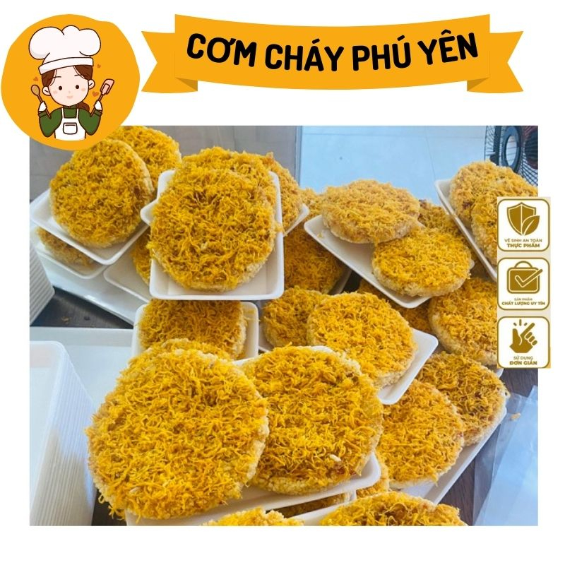 Combo 10 cơm cháy, cơm lứt tròn chà bông 1,2kg siêu ngon Phú Yên