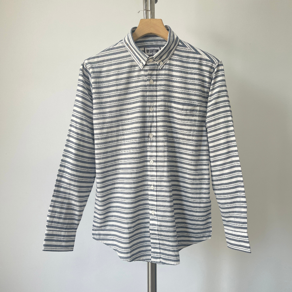 Áo Sơ Mi Nam Cao Cấp Blue Stripes Linen Shirt 0222 BY COTTON