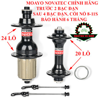 Đùm xe đạp, moayo xe đạp đua novatec a171sb/f172sb 20/24 lỗ bạc đạn, cối nổ chính hãng
