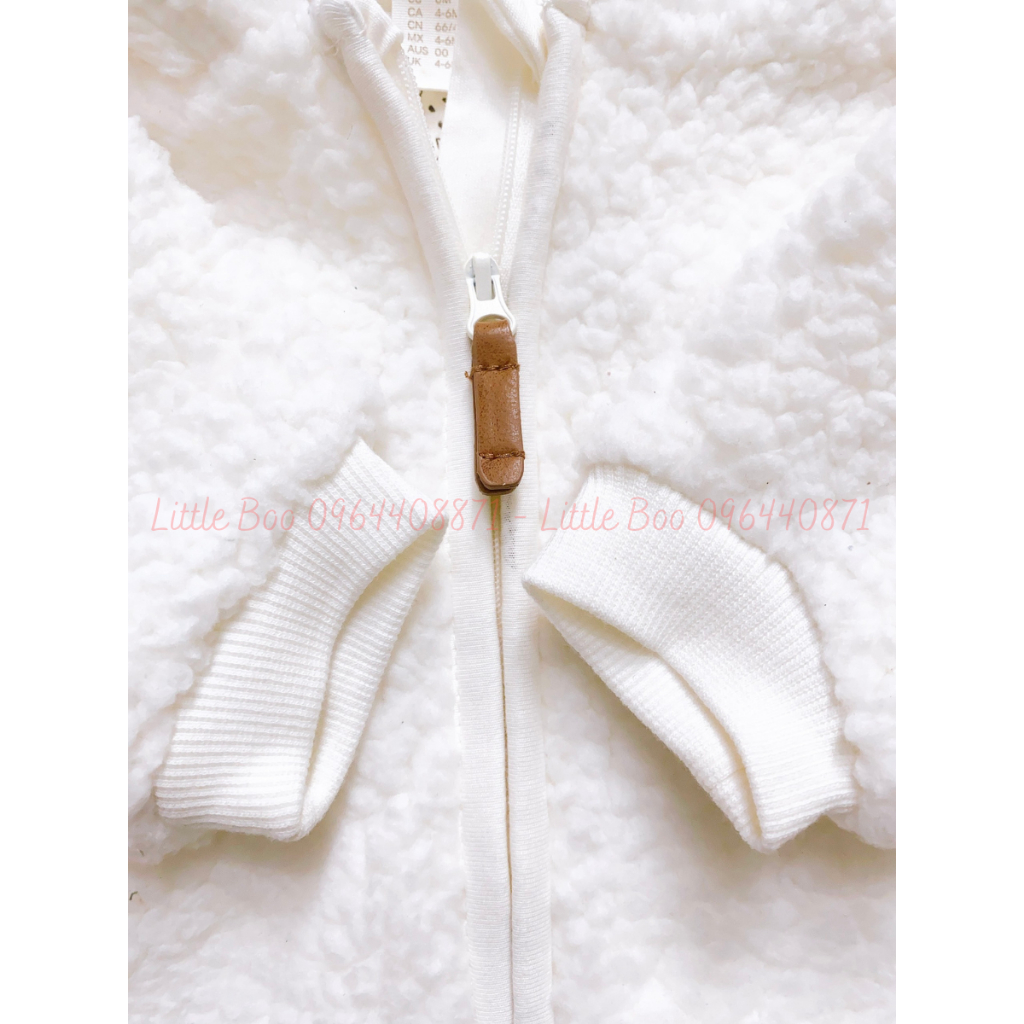Áo khoác lông cừu HM tai gấu dư xịn siêu xinh cho bé trai bé gái 0-24M