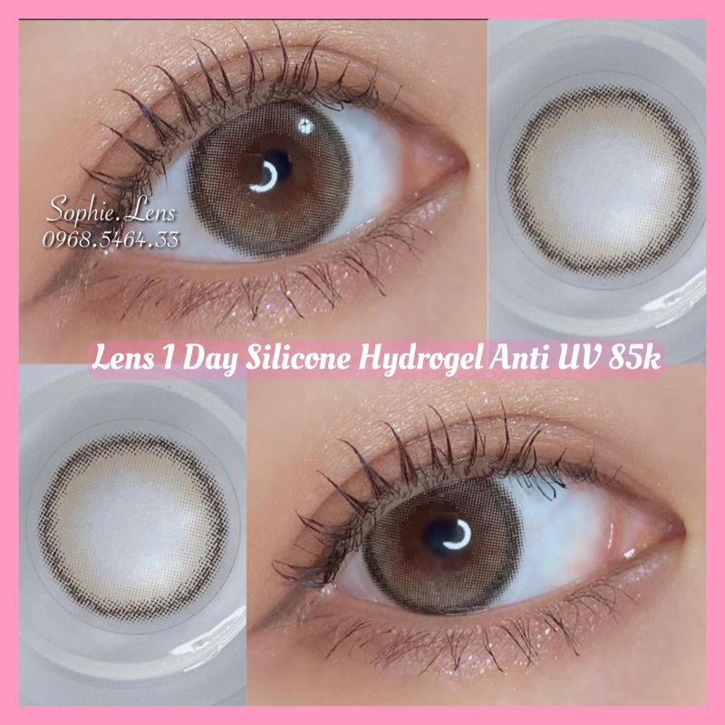 (LENS NHẬT 1 DAY UV) MẪU NÂU SÁNG VIỀN ĐEN