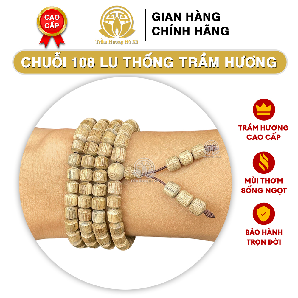 Chuỗi tràng 108 đốt trúc trầm hương tốc kiến cao cấp tự nhiên đeo tay nam nữ hương thơm nhẹ nhàng TRẦM HƯƠNG HÀ XÁ