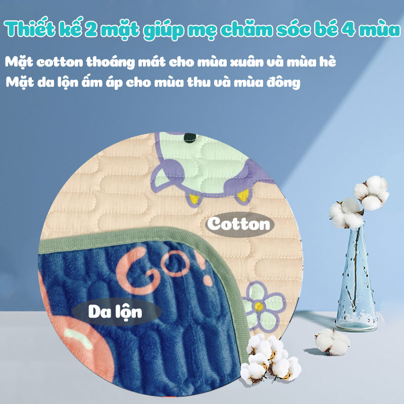 Miếng Lót Chống Thấm Cho Bé Cao Cấp Lớp Chần Bông An Toàn Không Kích Ứng Da BAFABY 231