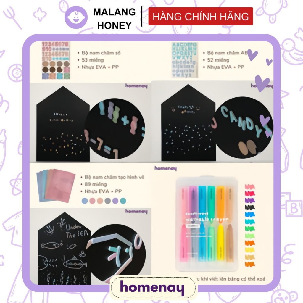Set phụ kiện bảng đính tường cho bé - Malang Honey/ Kiroom