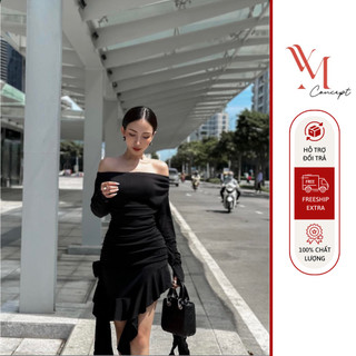 YM Concept Đầm Trễ Vai Body Tua Rua Phong Cách Quyến Rũ - D0762