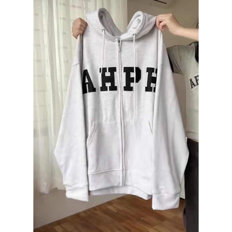 Pass áo khoác nỉ hoodie zip thêu AHPH, mới 100%