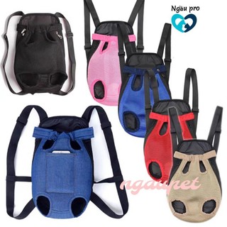 Địu túi đeo cho chó poodle phốc nhỏ dễ thương giá rẻ, Địu chó mèo thú cưng chất vải lưới thoáng khí 3 màu sắc NGAUPET