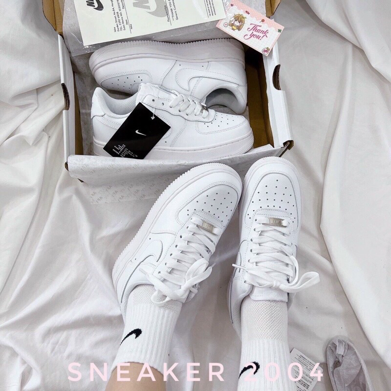 Nike trắng . Giày nike ari force one 11 , Giày af1 trắng nam nữ sneaker