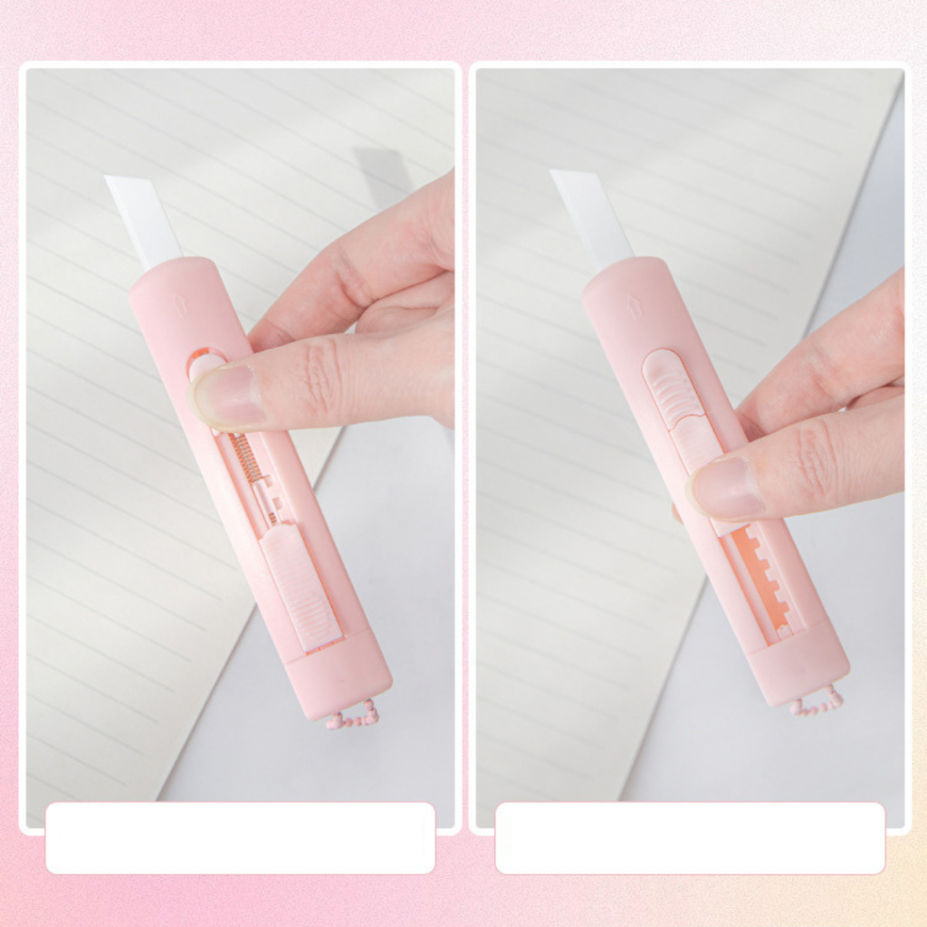 Dao Rọc Giấy ABS Màu Morandi Pastel Kèm Dây Treo