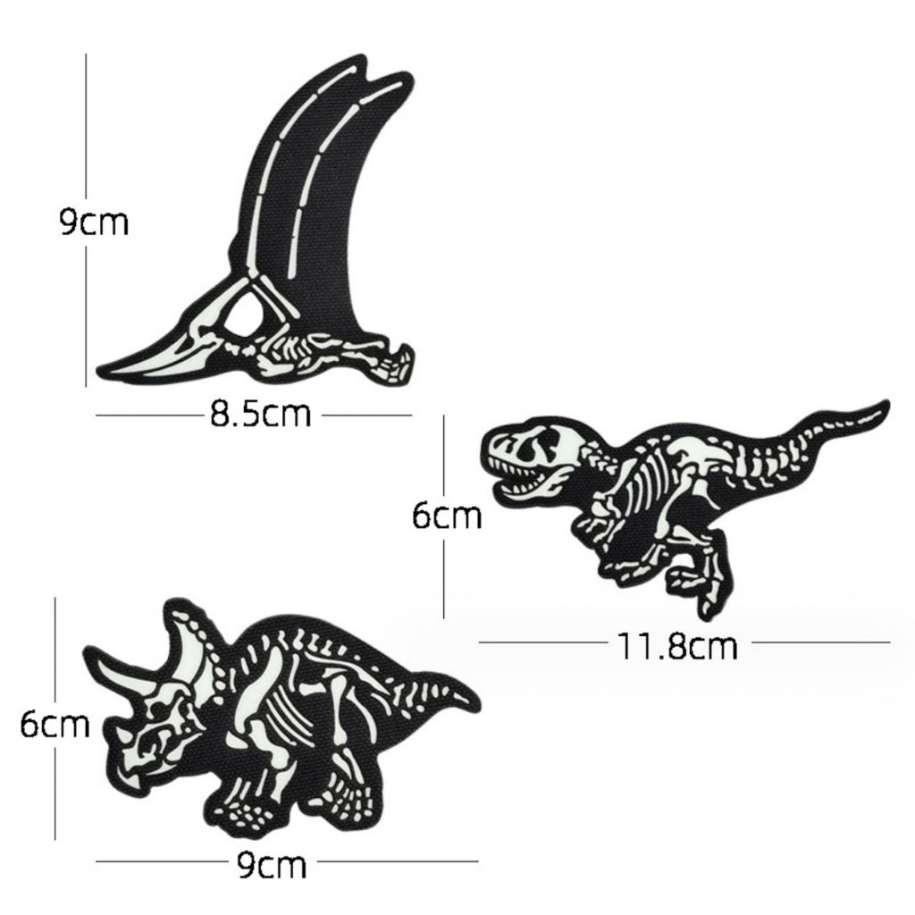 Patch_miếng dán velcro dạ quang_phản quang khủng long