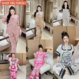 Bộ ngủ thiết kế lụa Mango, lụa Xước, Pizama Cộc tay, tay dài nhiều sự lựa chọn