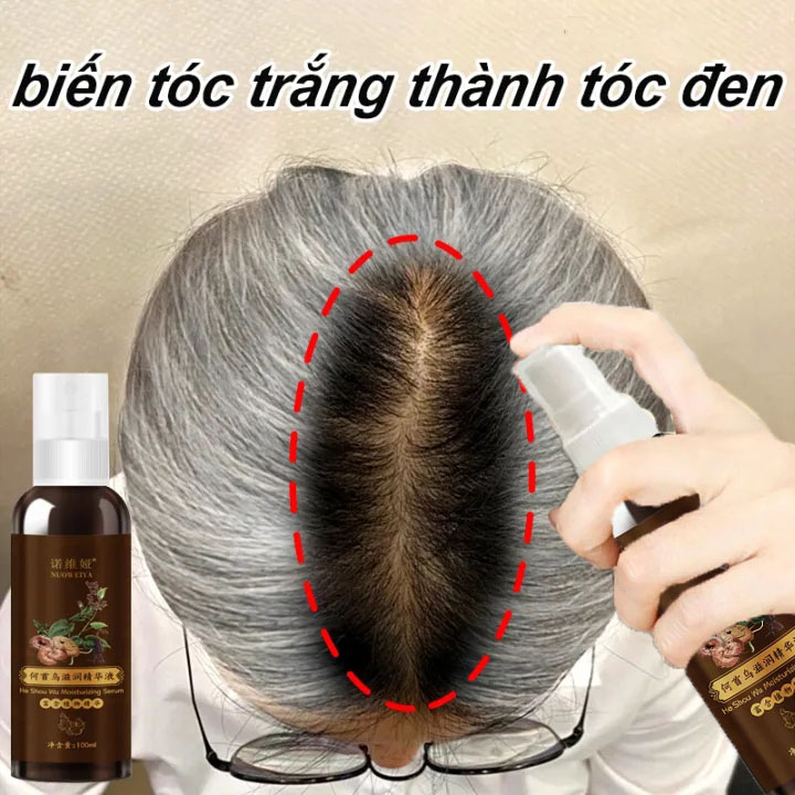 Hàn Quốc xịt đen tóc làm đen tóc hà thủ ô tóc bạc chuyển sang màu đen 100ml tóc bạc sớm tóc bạc chuyển đen nhanh chóng c