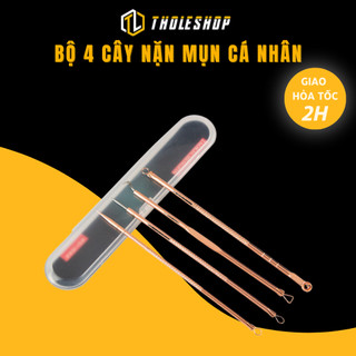 Cây Nặn Mụn - Bộ 4 Que Lấy Mụn Chuyên Nghiệp Có 8 Đầu Nặn Khác Nhau Tholeshop 4049