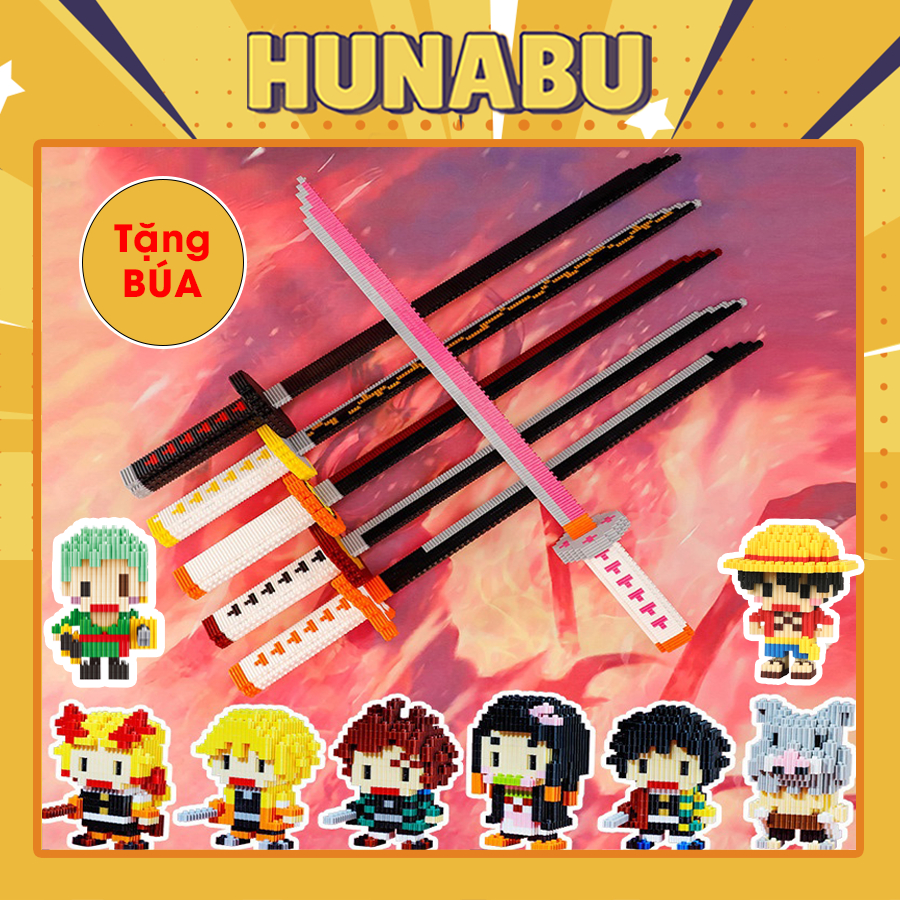 Mô hình lắp ráp Demon Slayer, Kimetsu no Yaiba mảnh trơn SIZE lớn to giá rẻ mới nhất 2023 HUNABU SHOP