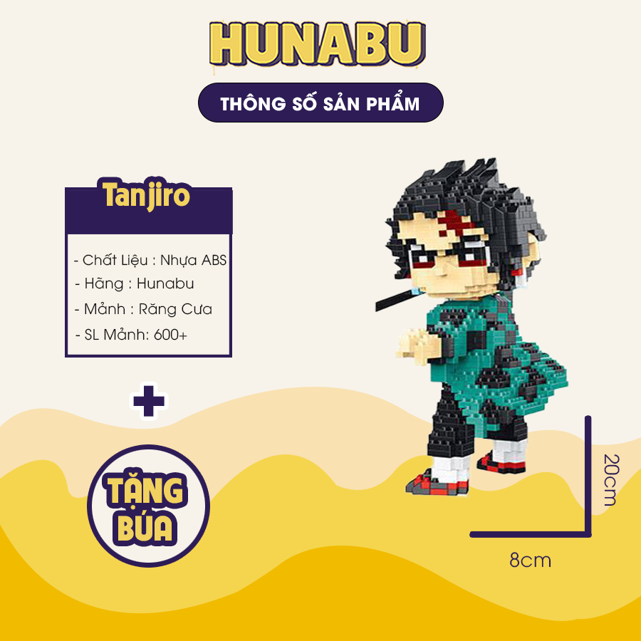 Mô hình lắp ráp Demon Slayer, Kimetsu no Yaiba mảnh trơn SIZE lớn to giá rẻ mới nhất 2023 HUNABU SHOP