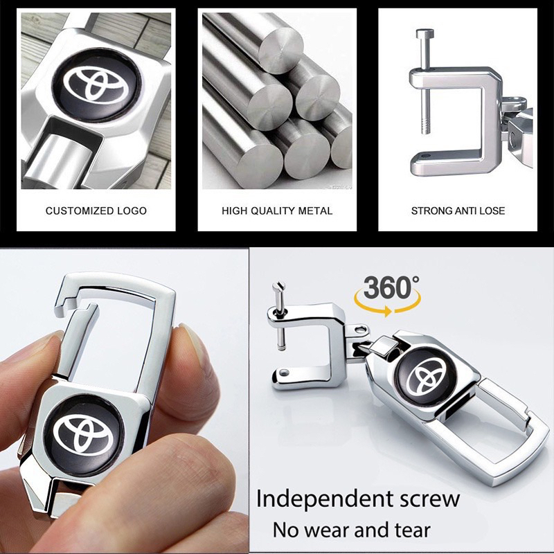 Móc chìa khóa ô tô xe máy có logo hãng Hoda, Toyota, Kia, Ford, Mazda, Hyundai, BMW, Lexus, MG hợp kim cao cấp không rỉ