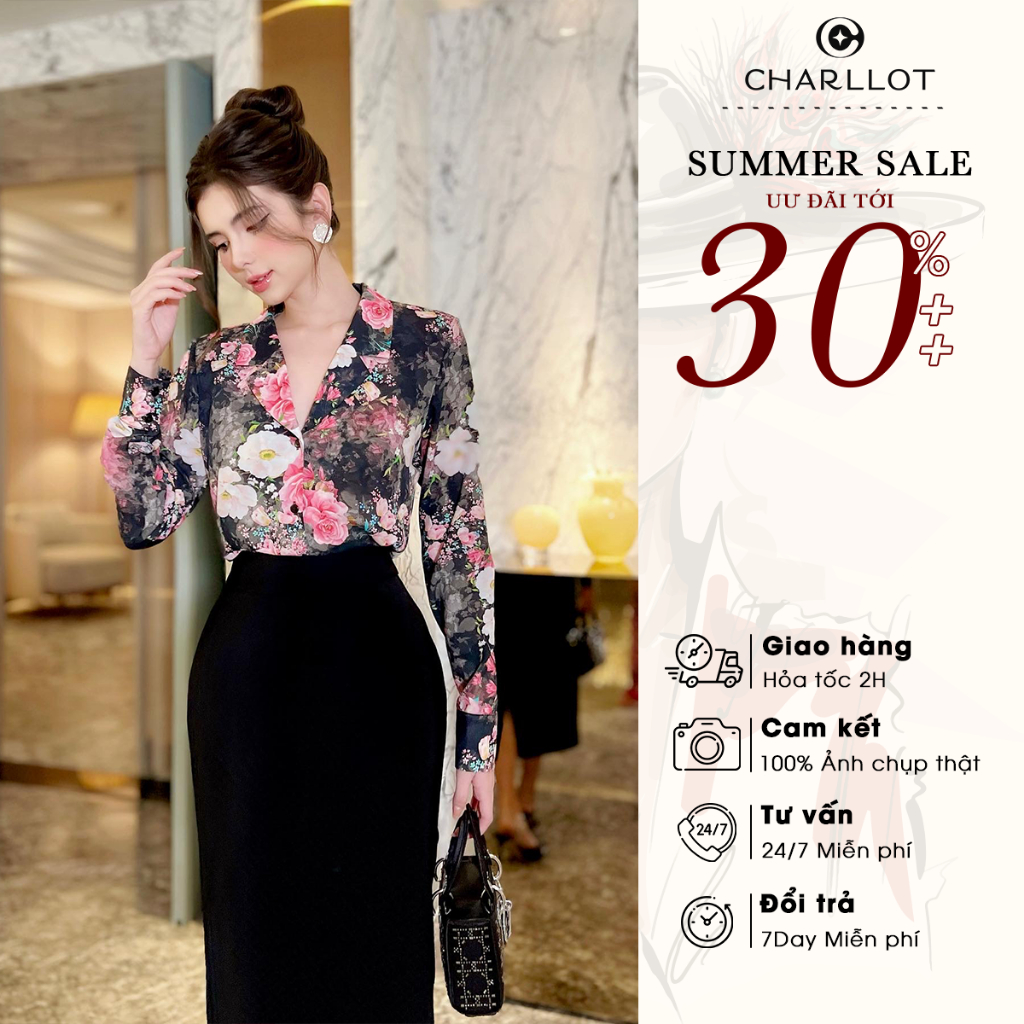 Set Đồ Nữ Áo ESAN Chân Váy MINY Thiết Kế Cao Cấp CHARLLOT Chất Voan Tằm Mềm Mịn Sang Trọng Lịch Sự Tôn Dáng Đi Làm CL68