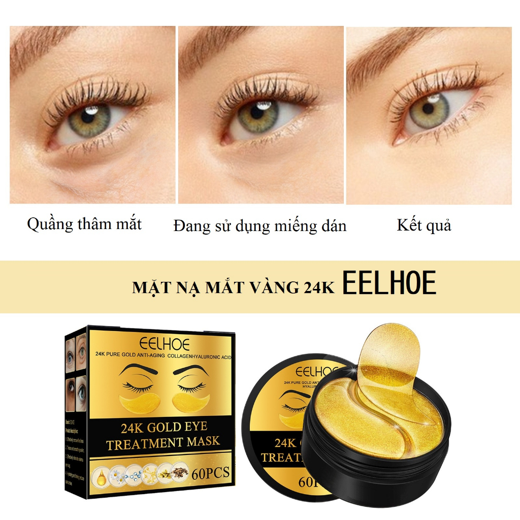 Mặt Nạ Collagen EELHOE Vàng 24K Gel Dưỡng Ẩm Tự Nhiên, Loại Bỏ Quầng Thâm Mắt, Chống Lão Hóa hiệu quả - Loki Care