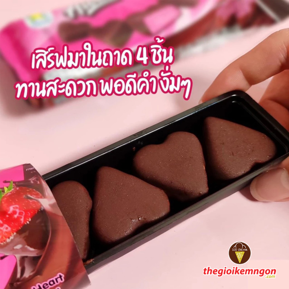Kem viên trái tim socola Cremo Atom Choco Berry Heart Thái Lan