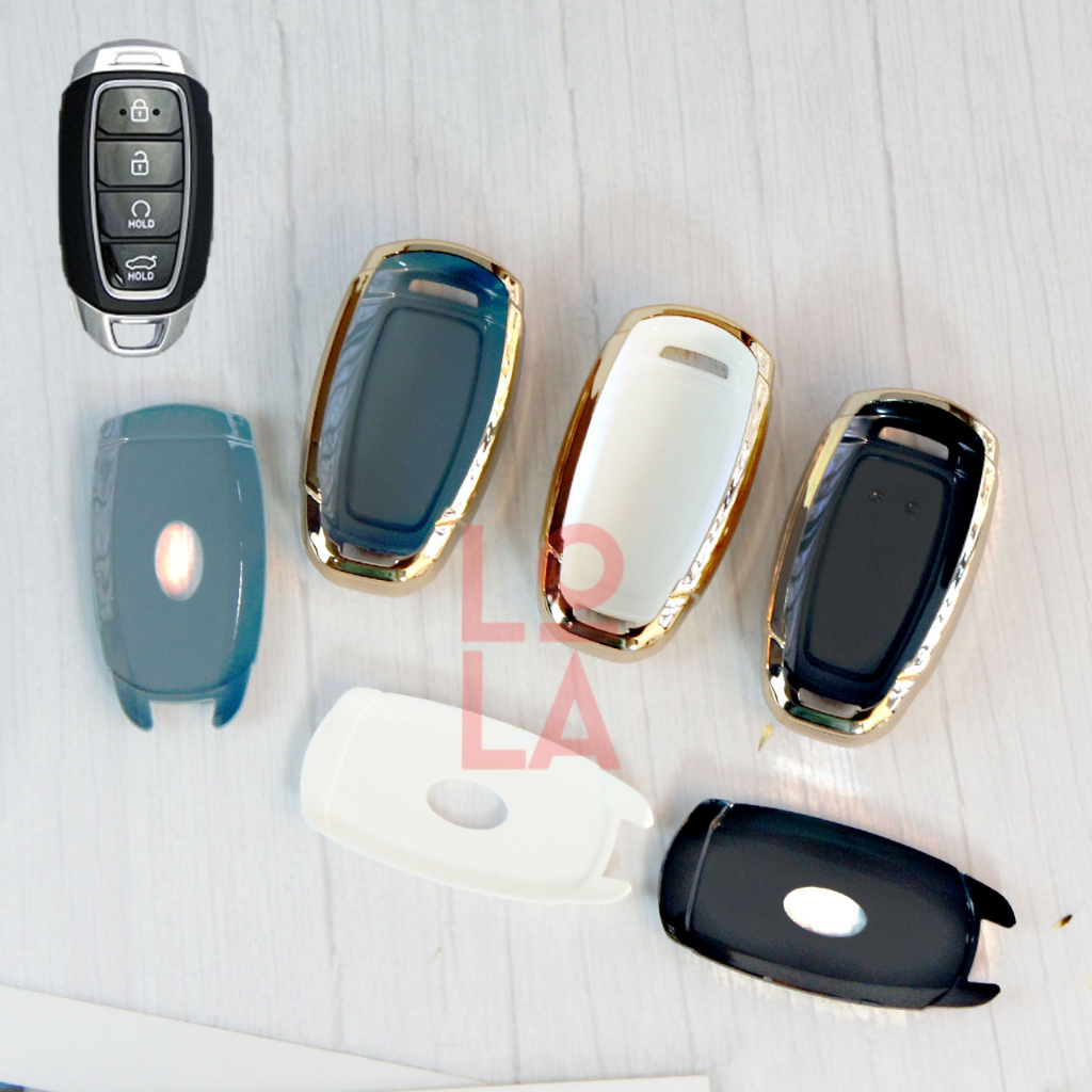 Ốp chìa khoá Hyundai Accent 2021 2023, Elantra 2023, N Line  ô tô vỏ bọc smartkey bằng nhựa Tpu mạ vàng