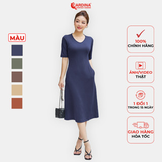 Đầm Nữ 𝐂𝐀𝐑𝐃𝐈𝐍𝐀 Chất Tăm Lạnh Cổ Tim Tay Lỡ Dáng Ôm Vừa Điệu Đà 3VAD03