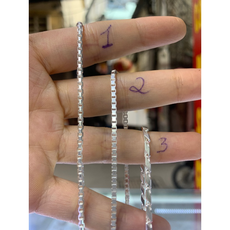 Dây chuyền thân vuông mắt xích loại đẹp bạc ta