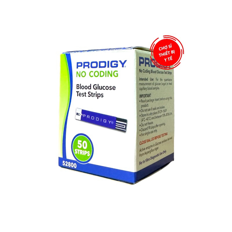 Que thử đường huyết Prodigy (Hộp 50 que)