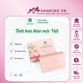 Xà bông bột hoa hồng cho da khô, sần, ít dầu JANVIER, Xà bông sinh dược handmade 100gr