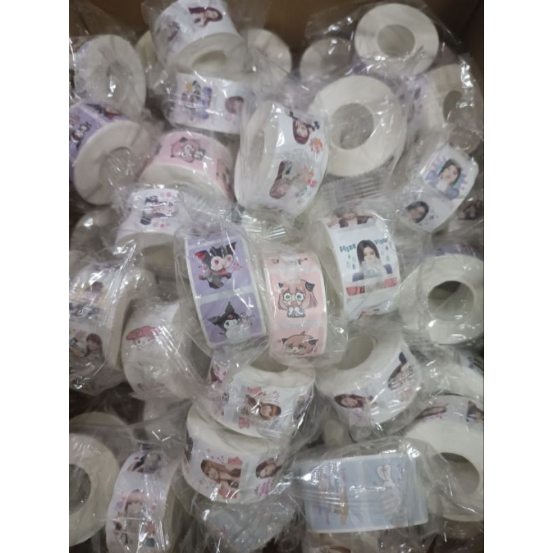 Cuộn Sticker , Sticker Niêm Phong Cuộn 500 Miếng Nhiều Hình Cute