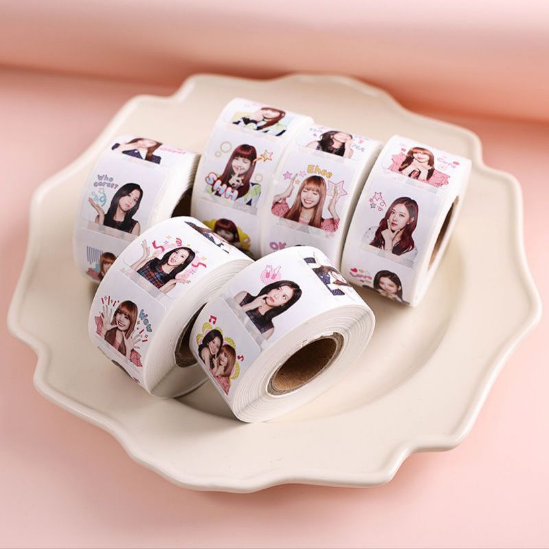 Cuộn Sticker , Sticker Niêm Phong Cuộn 500 Miếng Nhiều Hình Cute