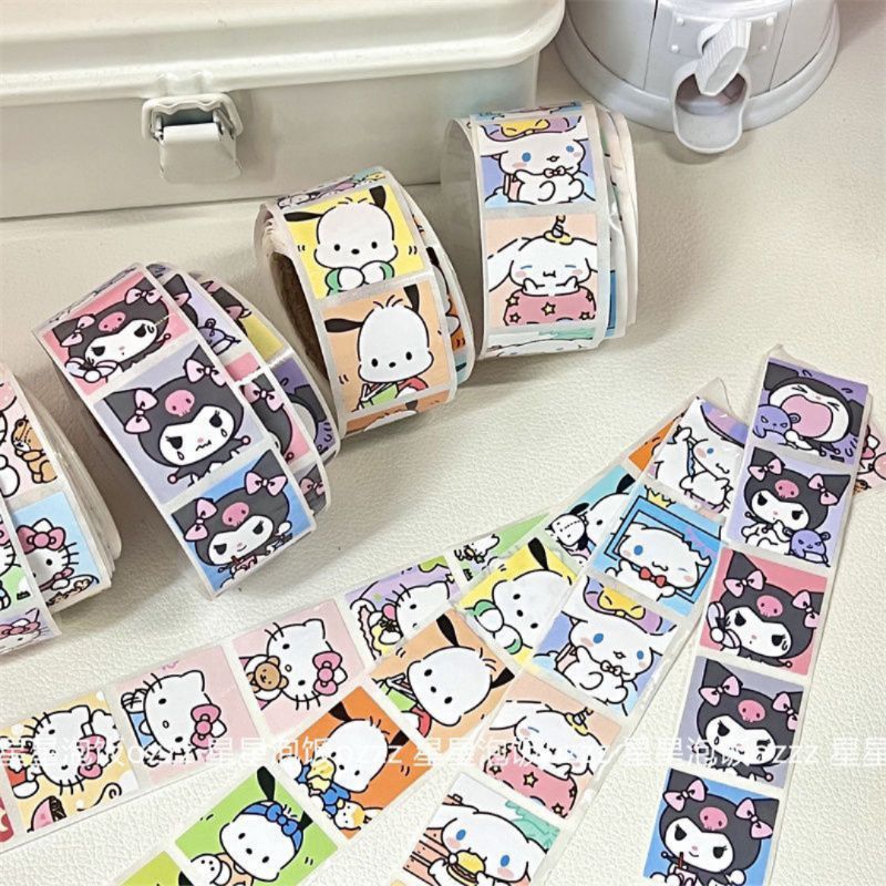 Cuộn Sticker , Sticker Niêm Phong Cuộn 500 Miếng Nhiều Hình Cute