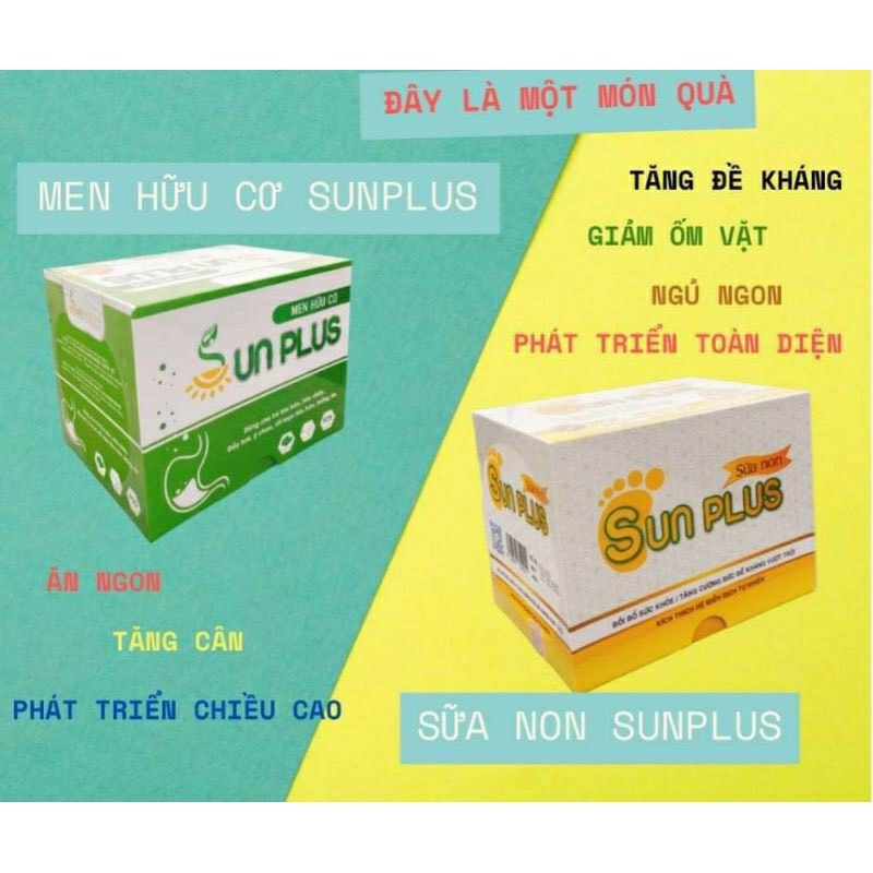 Men Sống hữu cơ Sunplus Hết Táo Bón Tăng Cân Tự Nhiên Hộp 30 Gói