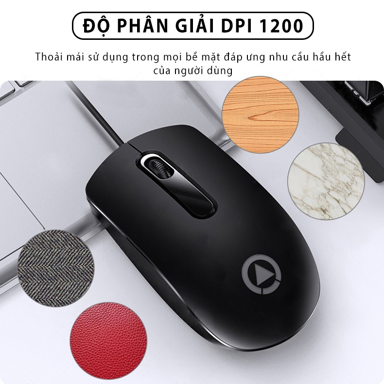 chuột máy tính có dây YINDIAO G9 giá rẻ cho văn phòng gaming 1200 DPI thao tác làm việc chơi game - Hàng chính hãng