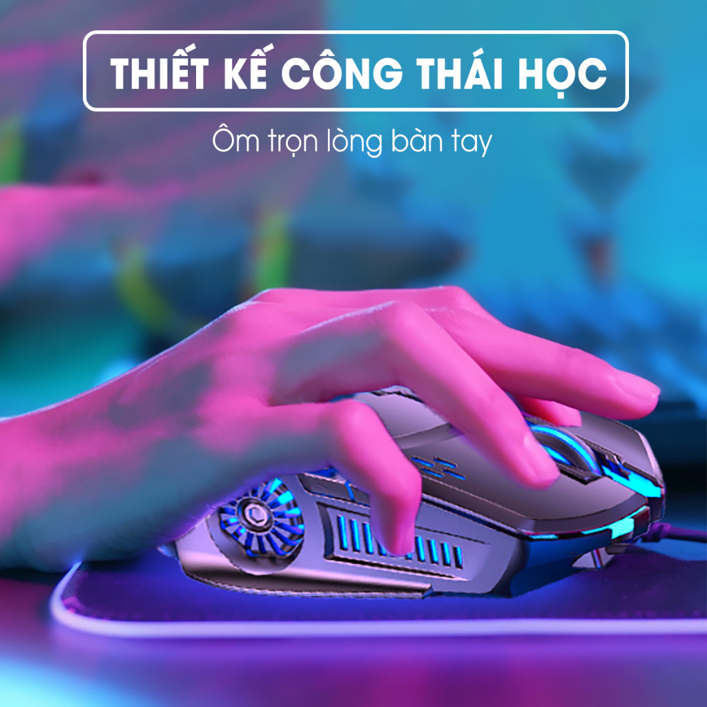 Chuột máy tính gaming YINDIAO G5 phiên bản có dây 3200DPI với 6 nút bấm và 7 chế độ LED chơi game FPS Moba - Chính hãng