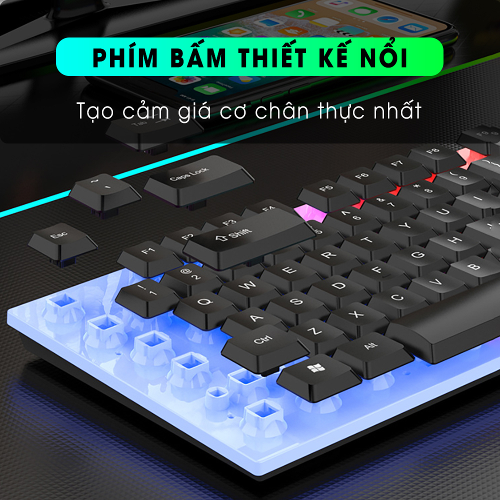 Bàn phím chuột chơi game YINDIAO V4 phiên bản keyboard gaming | Led RGB | chống nước | full size cho máy tính laptop