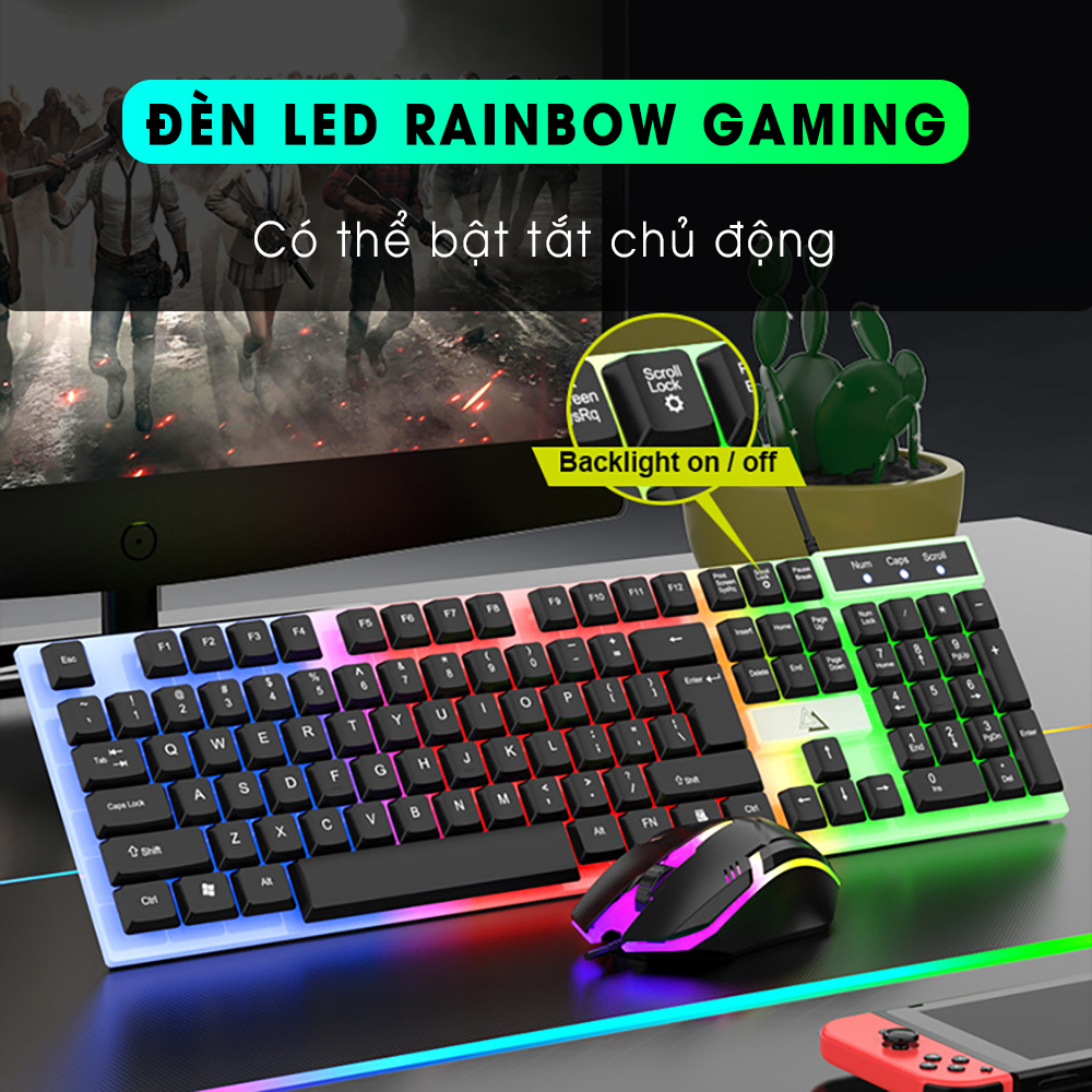 Bàn phím chuột chơi game YINDIAO V4 phiên bản keyboard gaming | Led RGB | chống nước | full size cho máy tính laptop