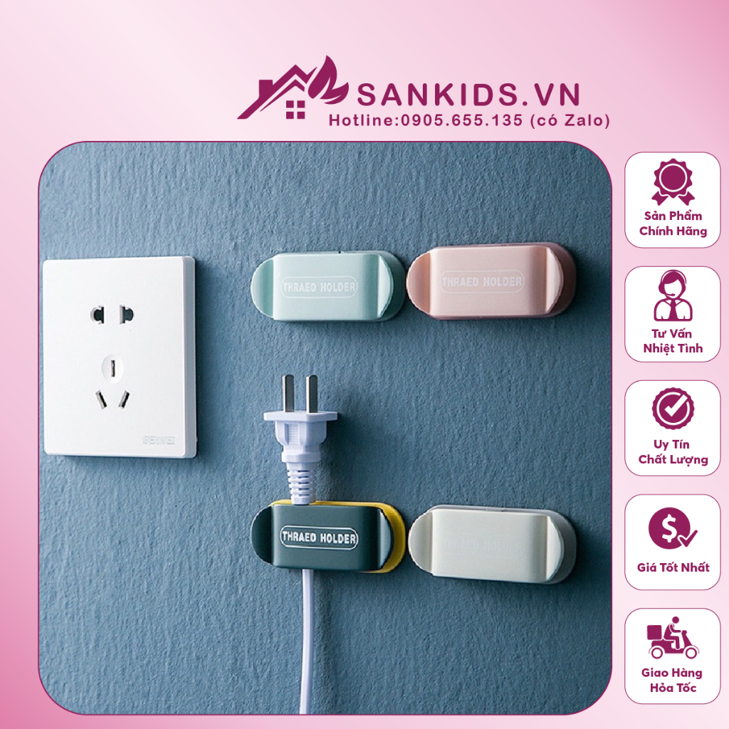Móc kẹp THU GỌN dây điện và giữ phích cắm gọn gàng