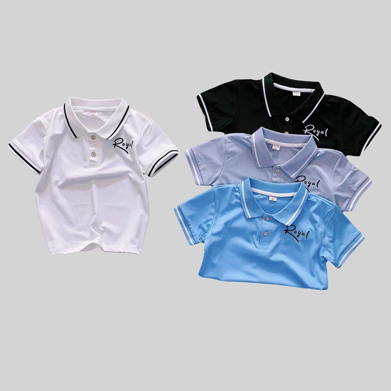 Áo thun cổ bẻ  cho bé từ 9-45kg cotton cá sấu thoáng khí mềm, mịn,mát