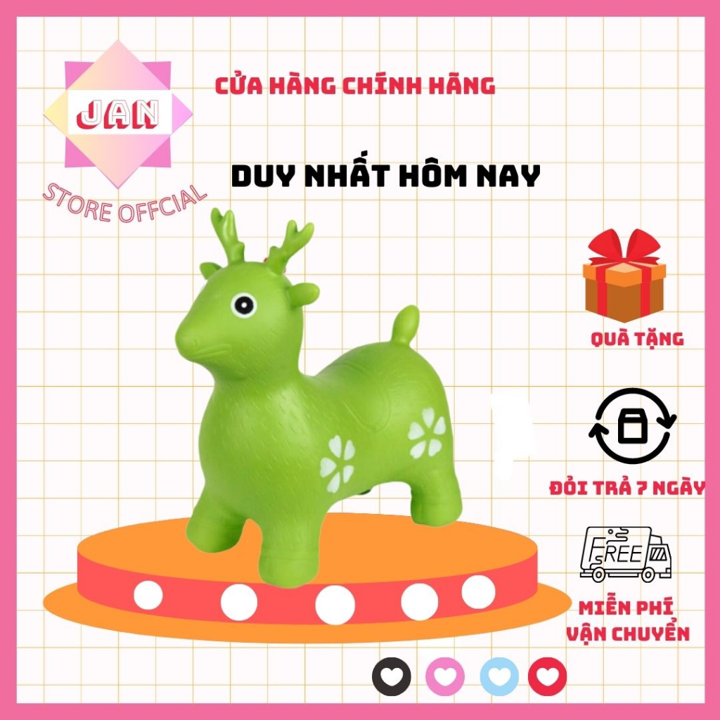 Hươu nhún Cao cấp cho bé - Thú nhún bơm hơi
