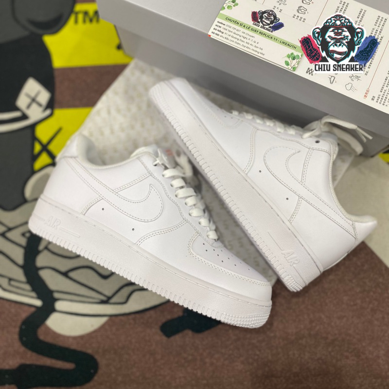Giày sneaker trắng nam nữ _Nike air force 1 all white bản cao cấp giày tăng chiều Af1 trắng full